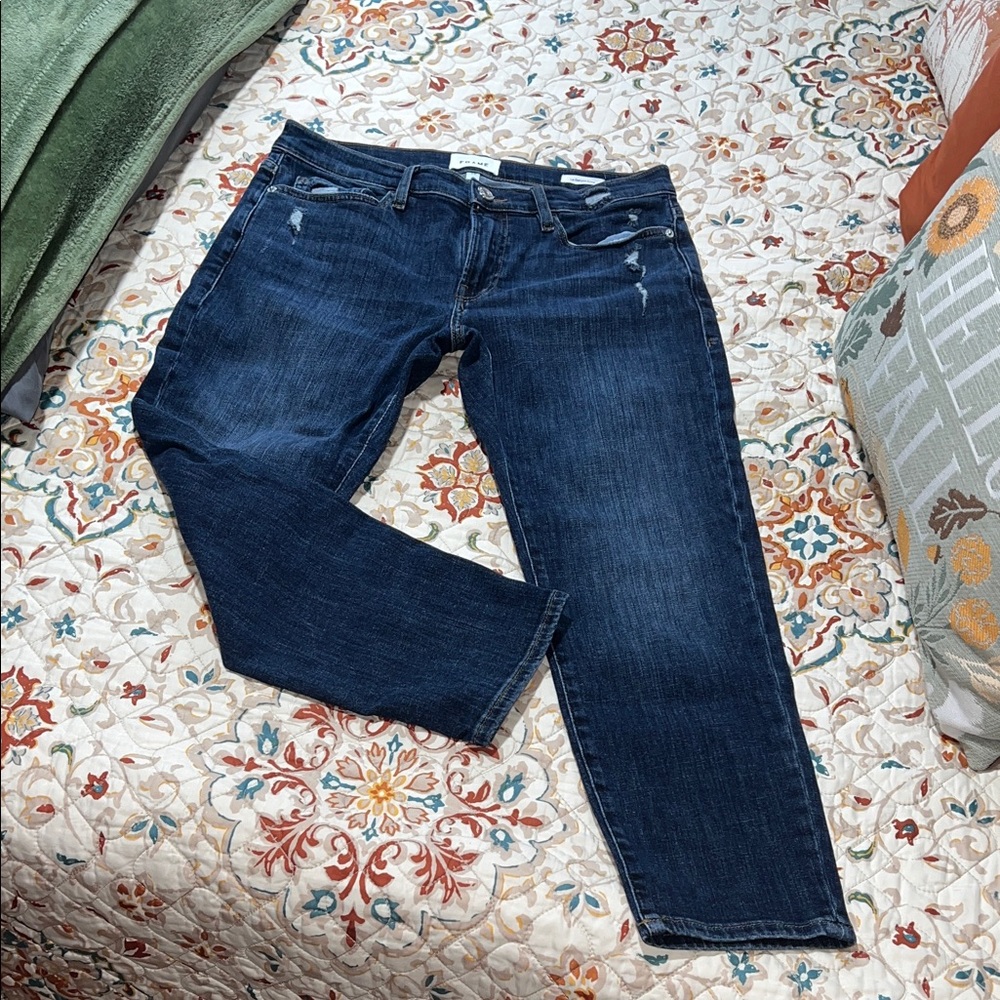 Frame Denim Dark Blue Ankle Jeans